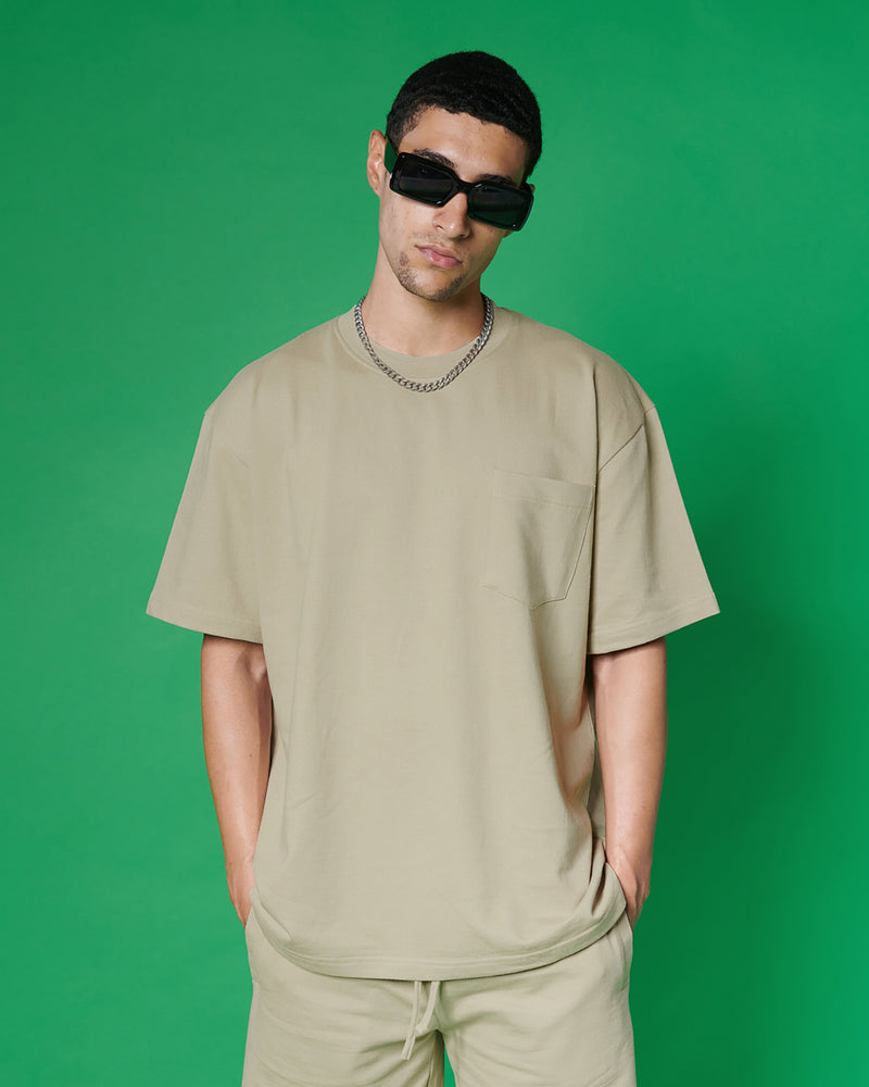 BEIGE OVERSIZED HEAVYWEIGHT T-SHIRT