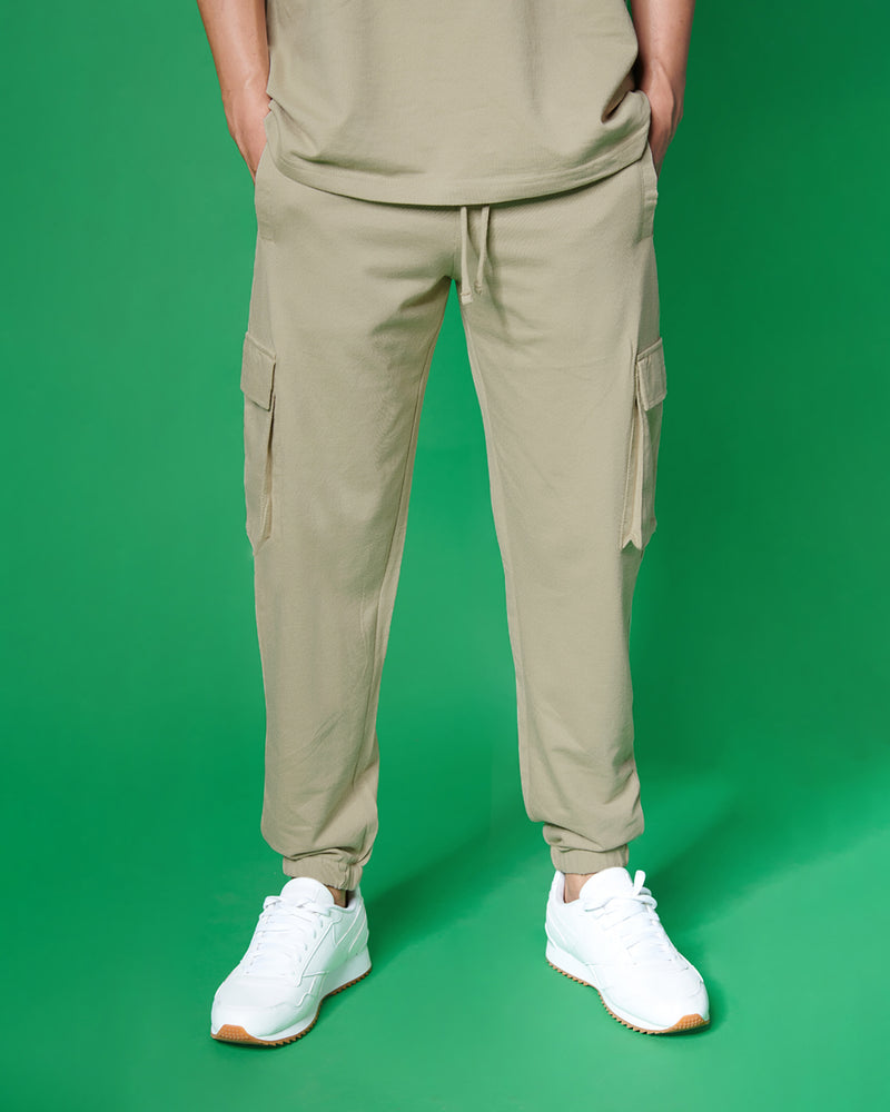 BARELY BEIGE CARGO JOGGERS