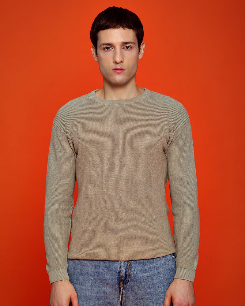 BEIGE SLIM FIT SWEATER