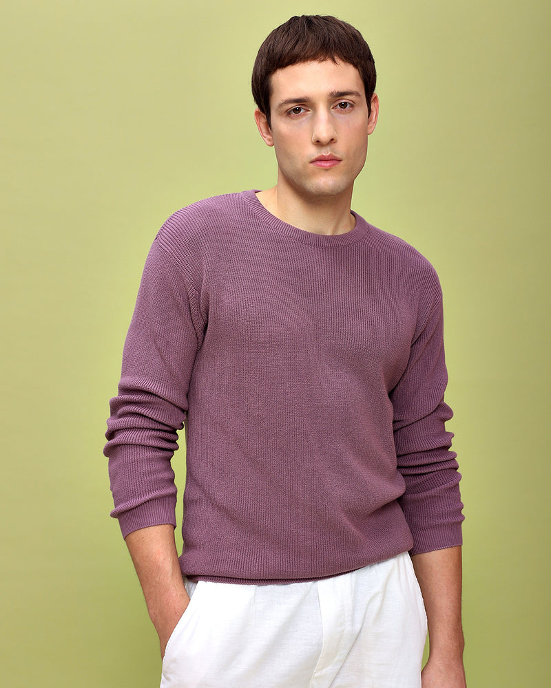 MIDNIGHT MAUVE KNIT SWEATER