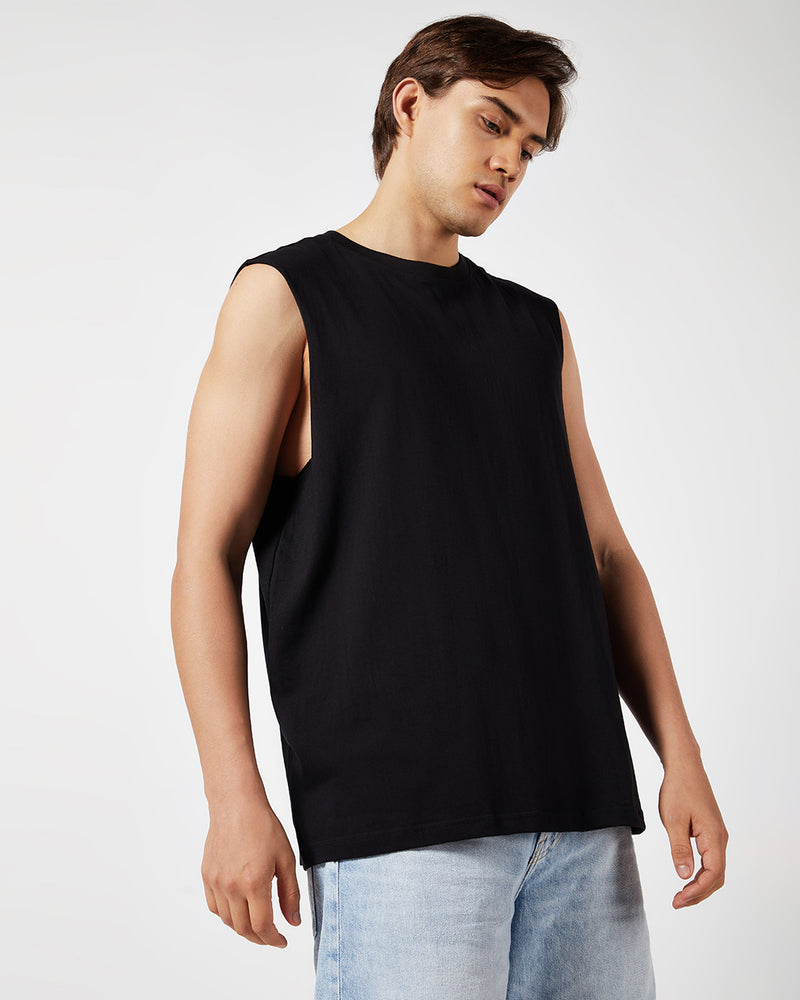 NOIR BLACK OVERSIZED VEST