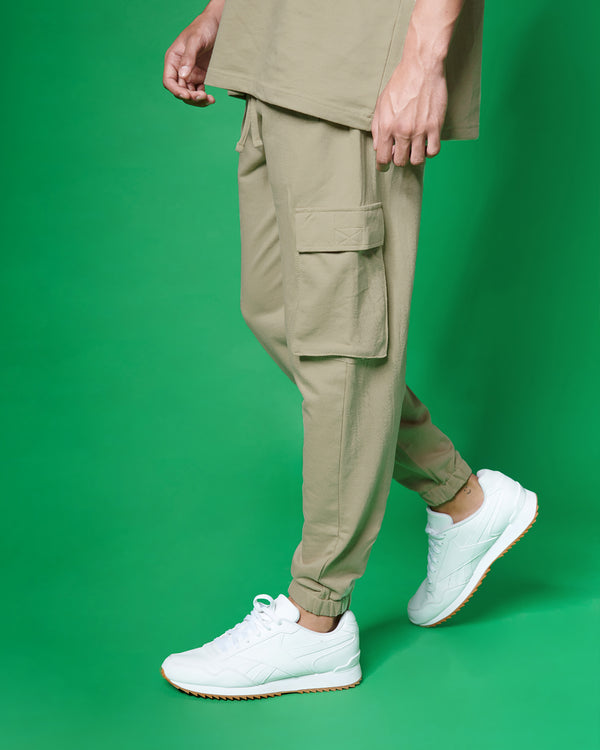 BARELY BEIGE CARGO JOGGERS