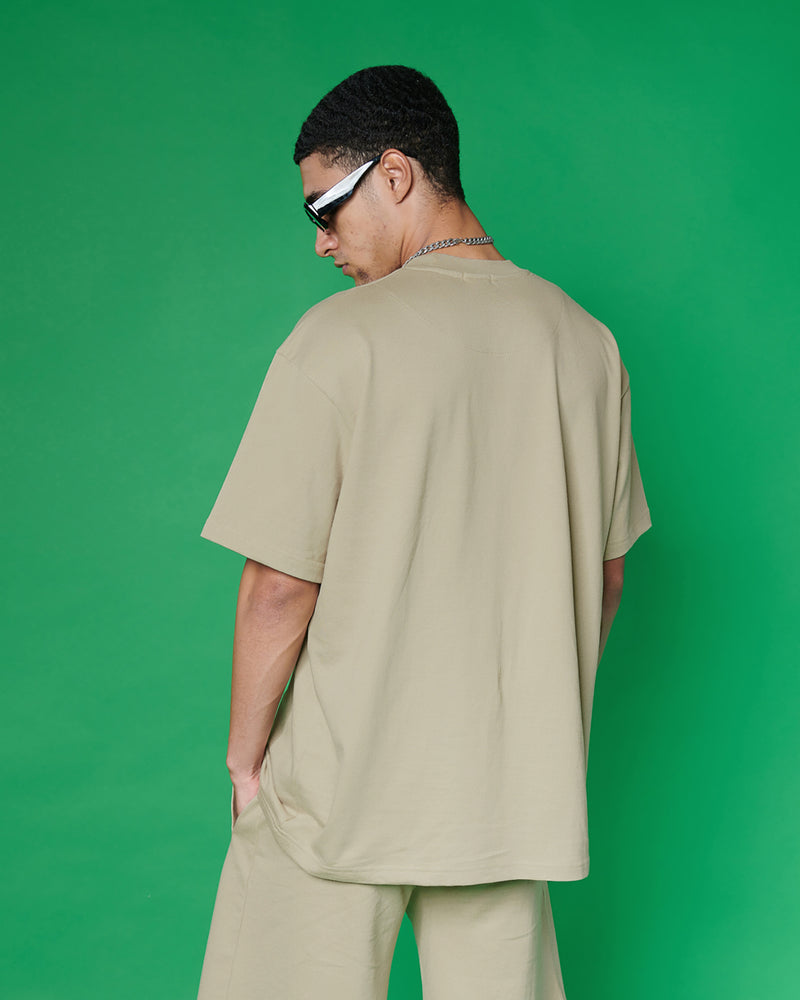 BEIGE OVERSIZED HEAVYWEIGHT T-SHIRT