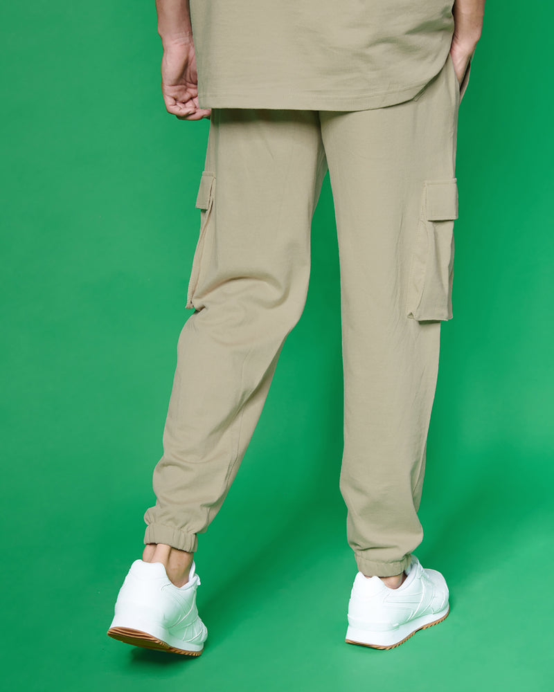 BARELY BEIGE CARGO JOGGERS