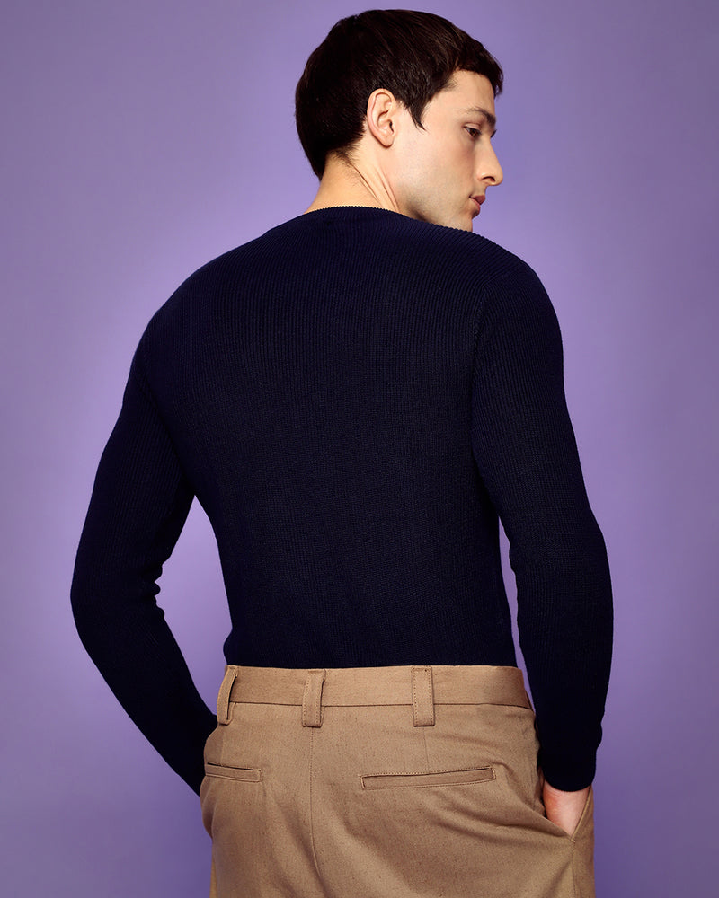 NAVY SLIM FIT SWEATER