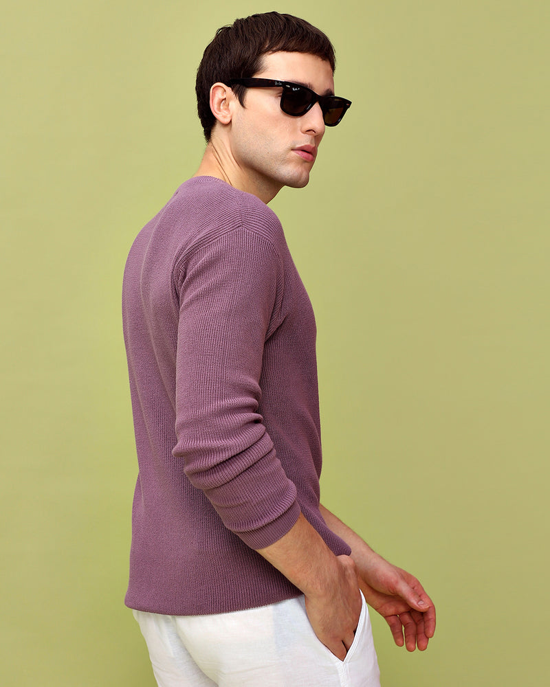 MIDNIGHT MAUVE KNIT SWEATER