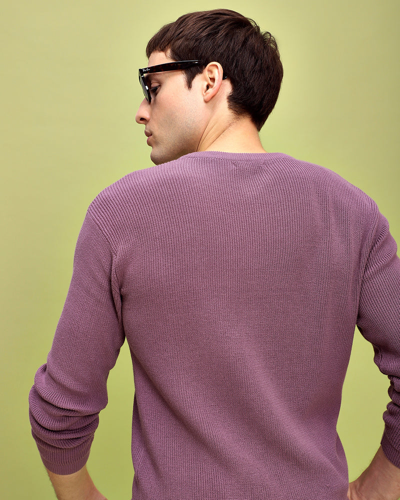 MIDNIGHT MAUVE KNIT SWEATER