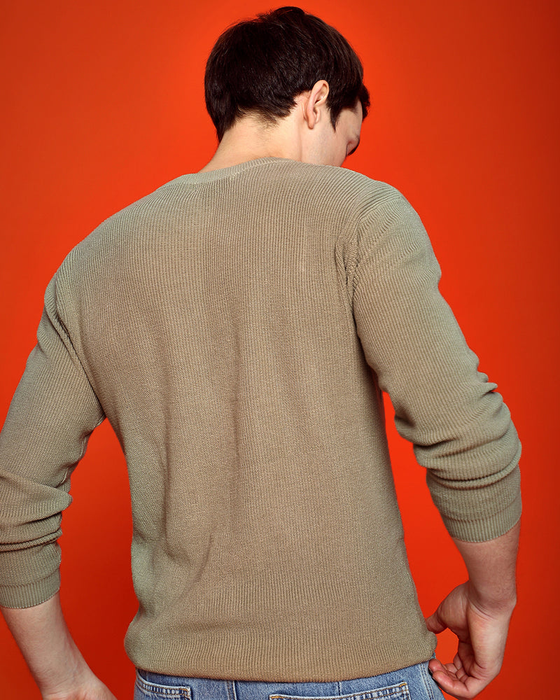 BEIGE SLIM FIT SWEATER