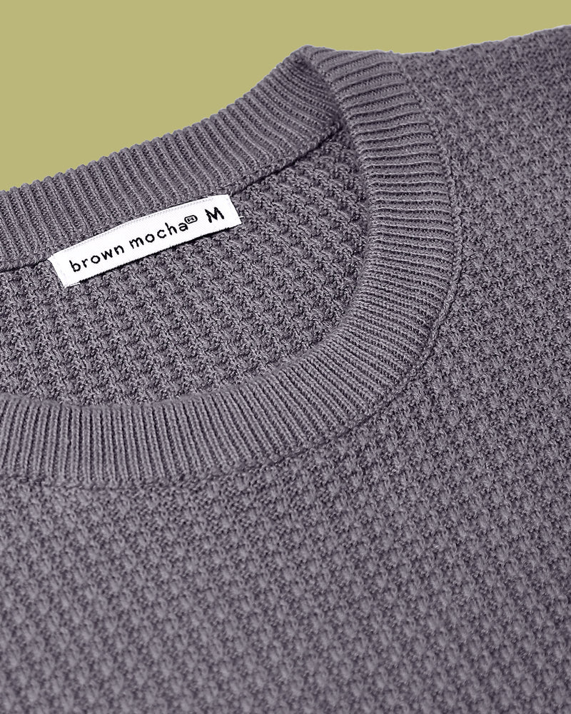 OXFORD GREY WAFFLE SWEATER